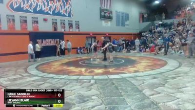 117-122 lbs Semifinal - Paige Sandlin, Carter Wrestling Academy vs LilyAnn Blair, Iron Knights