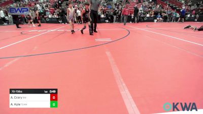 70-73 lbs Quarterfinal - Ashur Crary, Bristow Wrestling vs Axle Kyle, Team Guthrie Wrestling