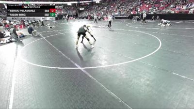 D2-132 lbs Cons. Round 1 - Sergio Velasquez, Shoreland Lutheran vs Talon Berg, Osceola