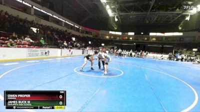 138 lbs Quarterfinal - James Buck III, Sahuarita High School vs Owen Proper, Marana