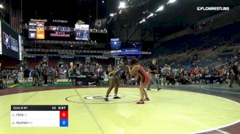 164 lbs Cons 8 #1 - Jasmine Hale, Indiana vs Jaylen Hyman, Maryland