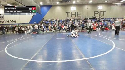 104 lbs Quarterfinal - Tyler Croft, Northside Wrestling Club vs Cooper Williams, Westlake