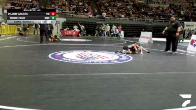 Intermediate Boys - 53 lbs Cons. Round 3 - Dillon Galiste, Pacific Edge Wrestling vs Rome Cruz, Savage House Wrestling Club