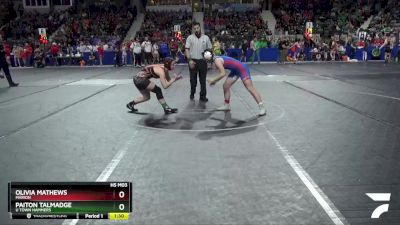 130 lbs Quarterfinal - Paiton Talmadge, U Town Hammers vs Olivia Mathews, Marion