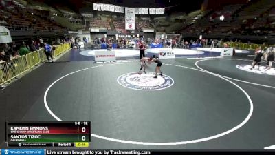 92 lbs Cons. Round 5 - Kamdyn Emmons, One Champ Wrestling Club vs Santos Tizoc, California