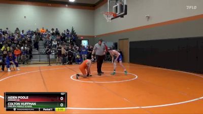 127 lbs Quarterfinal - Aiden Poole, Grissom Hs vs Colton Huffman, Chelsea Middle School