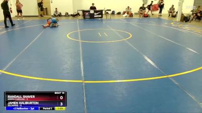 92 lbs Placement Matches (8 Team) - Randall Shaver, North Carolina vs Jamen Haliburton, Delaware