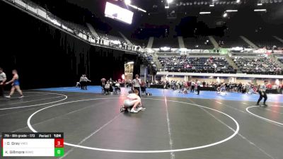 7th - 8th grade - 173 Quarters - Dawson Gray, Viking Wrestling Club (IA) vs Keegan Gillmore, Big Game Wrestling Club