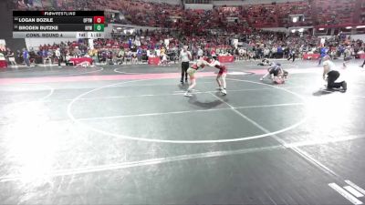 105 lbs Cons. Round 4 - Broden Butzke, Neenah Youth Wrestling vs Logan Bozile, Oconto Falls/Abrams Youth Wrestling