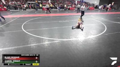 60 lbs Champ. Round 1 - Blake DeGrave, Luxemburg-Casco vs Gabriel Wright, Northwestern