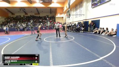 106 lbs Quarterfinal - Avery Navarro, Arizona Lutheran HS vs Jacob Beach, Alchesay