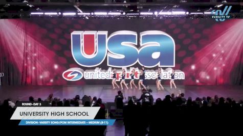 University High School - Varsity Song/Pom Intermediate -- Medium (8-11) [2023 Varsity Song/Pom Intermediate -- Medium (8-11) Day 3] 2023 USA Spirit & Junior Nationals/Collegiate Championships