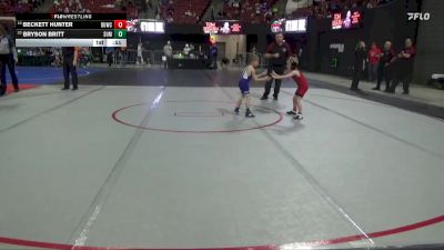 43 lbs Semifinal - Beckett Hunter, Riverton USA Wrestling vs Bryson Britt, Terry Wrestling CLub