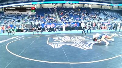 Girls-145 lbs 3rd Place Match - Charity Laker, Wayland (Girls) vs Nanda Kibi, Plymouth (Girls)