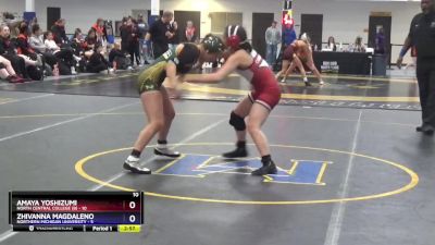 123 lbs Round 4 (16 Team) - Amaya Yoshizumi, North Central College (B) vs Zhivanna Magdaleno, Northern Michigan University