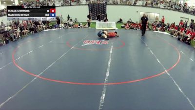 155 lbs Jaylee Simmons, Oklahoma vs Madison Reems, North Dakota Blue