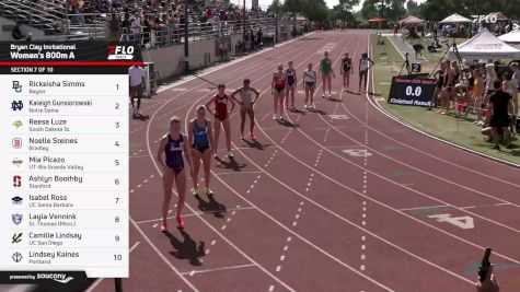 Women's 800m Open A, Prelims 7