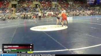 115 lbs Cons. Round 2 - Adaleene Hansen, Lisbon vs Brianna Mayer, Central Cass