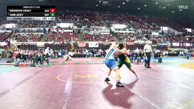 A - 285 lbs Champ. Round 1 - Sam Akey, Whitefish vs Brandon Healy, Havre