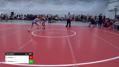 110 lbs Semifinal - Giovanni Polito, Pittsburgh vs Brock Adams, Wrightsville