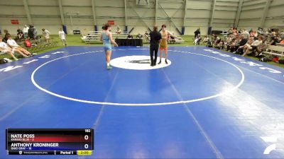 182 lbs Round 1 (16 Team) - Nate Poss, Kansas Blue vs Anthony Kroninger, Ohio Gray