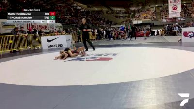 Novice Boys - 78 lbs Champ. Round 1 - Thomas Hamada, Team Puma Wrestling Club vs Marc Rodriguez, Red Wave Wrestling