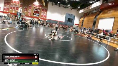 100 lbs Quarterfinal - Josh Hernandez, Cody Middle School vs Seth Shaw, Lincoln Middle School