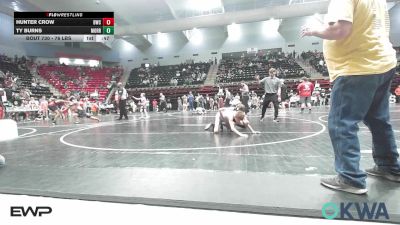 76 lbs Consolation - Hunter Crow, Berryhill Wrestling Club vs Ty Burns, Morrison Takedown Club