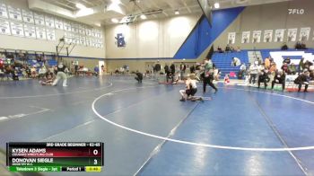 62-65 lbs Round 1 - Kysen Adams, Cougars Wrestling Club vs Donovan Siegle, Hook`Em W.C.