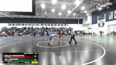 110 lbs Cons. Round 3 - Aya Yoshitake, San Marino vs Kaylah Constantino, Centennial