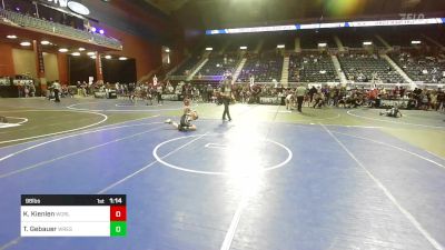 98 lbs Semifinal - Kyland Kienlen, Worland WC vs Trey Gebauer, Wrestle To Win