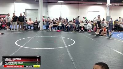 100 lbs Semis (4 Team) - Masterfard Kelly, Dragon United vs Logan Hartzell, Warhawks