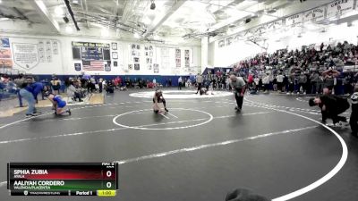 100 lbs Cons. Round 3 - Sphia Zubia, Ayala vs Aaliyah Cordero, Valencia/Placentia