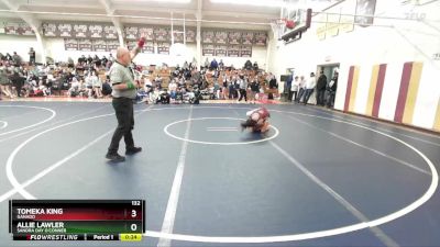 132 lbs Cons. Round 2 - Allie Lawler, Sandra Day O`Conner vs Tomeka King, Ganado