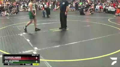 130 lbs Cons. Round 3 - McKenzie Harris, Dream Team Performance vs Ava Valentino, FHC Mat Club