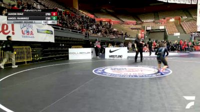 Intermediate Boys - 67 lbs Champ. Round 2 - Jaxon Diaz, College Prep Wrestling Academy vs Angel Ramirez, Strike Wrestling