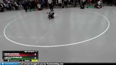 71 lbs Champ. Round 1 - Lincoln Kumbalek, Wisconsin vs Gavin Suchman, Moen Wrestling Academy