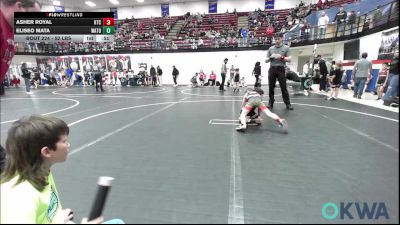 52 lbs Consi Of 16 #1 - Asher Royal, Hinton Takedown Club vs Eliseo Mata, Watonga Youth Wrestling