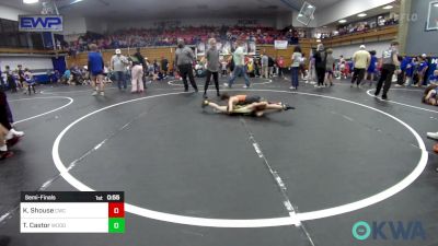 61 lbs Semifinal - Kasen Shouse, Cowboy Wrestling Club vs Treble Castor, Woodward Youth Wrestling