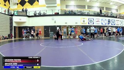 110 lbs Cons. Round 2 - Bryson Kirk, Warren Wrestling Academy vs Jackson Tester, Franklin Wrestling Club