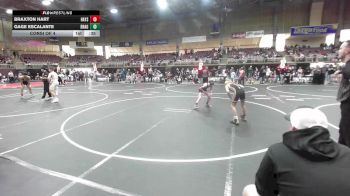 90 lbs Consi Of 4 - Braxton Hart, Hays Wrestling Club vs Gage Escalante, Dragon Wrestling CO