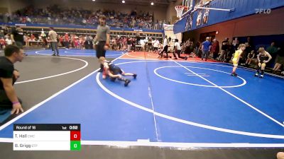 49 lbs Round Of 16 - Treyden Hall, Claremore Wrestling Club vs Bryson Grigg, Tulsa Blue T Panthers