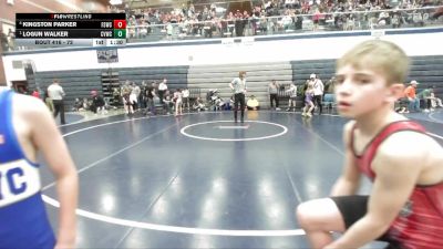 72 lbs Quarterfinal - Logun Walker, Clearwater Valley Wrestling Club vs Kingston Parker, Fighting Squirrels Wrestling Club