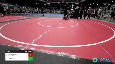 67 lbs Quarterfinal - Brantley Brunger, Raw Wrestling Club vs Pierce Lisle, Broken Arrow Wrestling Club