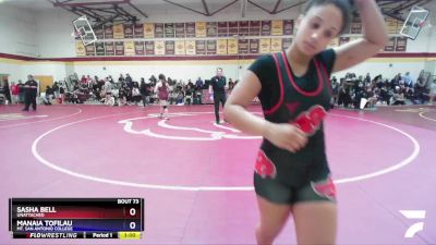 138 lbs Cons. Round 2 - Sasha Bell, Unattached vs Manaia Tofilau, Mt. San Antonio College