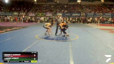 D 1 144 lbs Champ. Round 2 - Landen Noblet, St. Paul`s vs Bennett Barrow, Catholic - B.R.