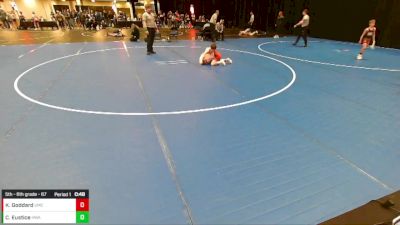 5th - 6th grade - 67 Cons. Round 2 - Kash Goddard, USA Mat Club vs Charlie Eustice, Hawkeye Wrestling Academy