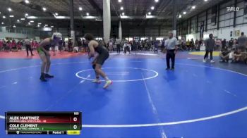 165 lbs Round 2 (3 Team) - Alek Martinez, RALEIGH AREA WRESTLING vs Cole Clement, HEAVY HITTING HAMMERS