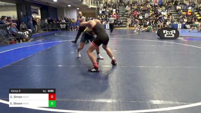 189 lbs Consy 3 - Cam Simon, West Allegheny vs Evan Bloom, Montoursville