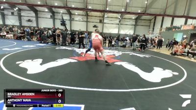 285 lbs Cons. Round 4 - Bradley Amsden, WA vs Anthony Nava, WA